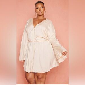 Pretty Little Thing Linen Plunge Blouse Skirt Co-ord Matching Set Plus Size 26W